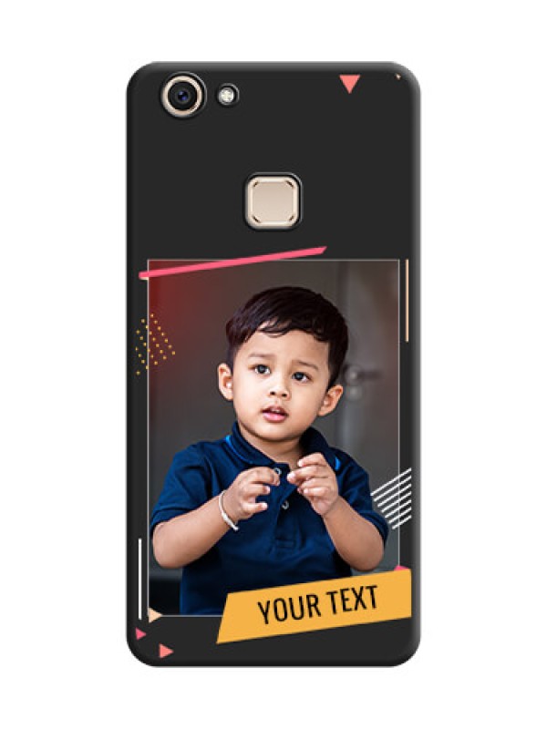 Custom Photo Frame with Triangle Small Dots on Photo On Space Black Custom Soft Matte Mobile Back Cover - Vivo V7 Plus