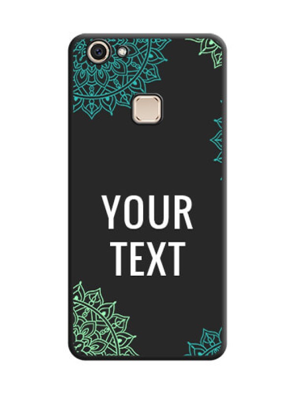 Custom Your Name with Floral Design On Space Black Custom Soft Matte Mobile Back Cover - Vivo V7 Plus