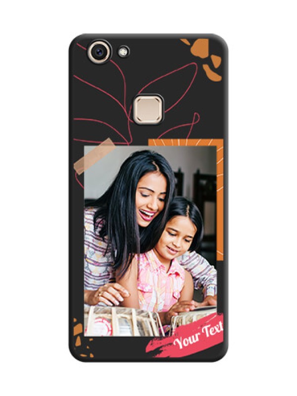 Custom Orange Photo Frame On Space Black Custom Soft Matte Mobile Back Cover - Vivo V7 Plus