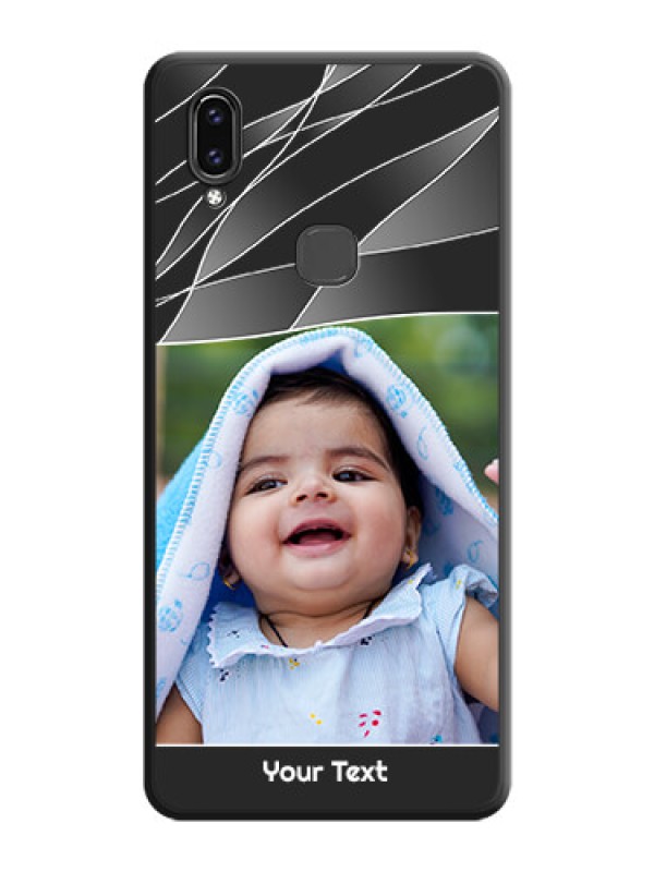 Custom Mixed Wave Lines on Photo on Space Black Soft Matte Mobile Cover - Vivo V9 Pro