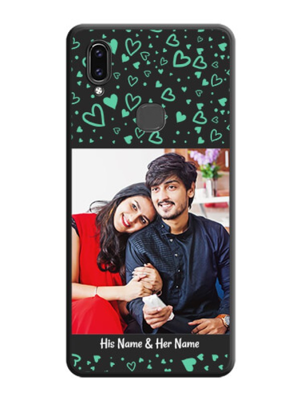 Custom Sea Green Indefinite Love Pattern on Photo on Space Black Soft Matte Mobile Cover - Vivo V9 Youth