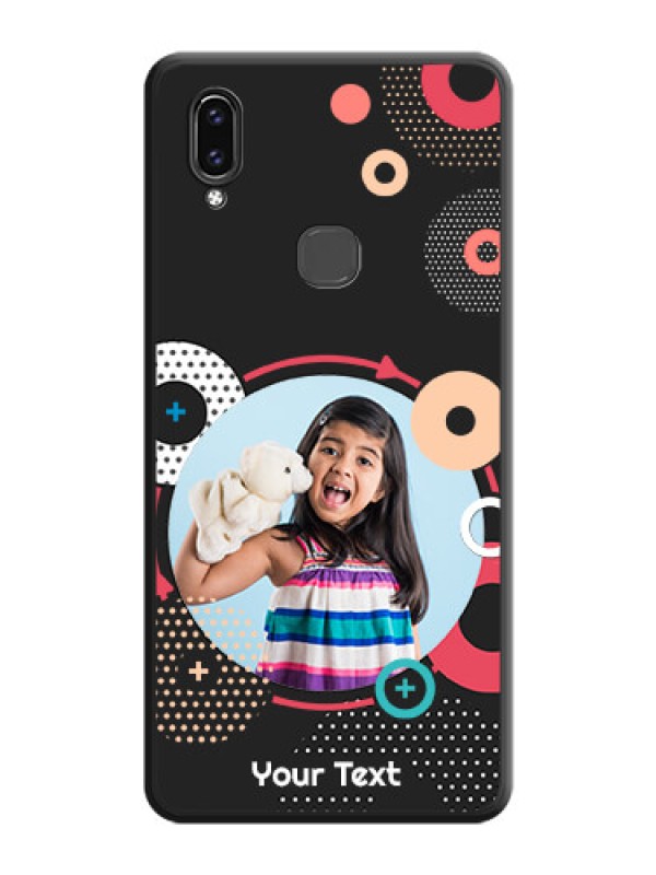 Custom Multicoloured Round Image on Personalised Space Black Soft Matte Cases - Vivo V9 Youth