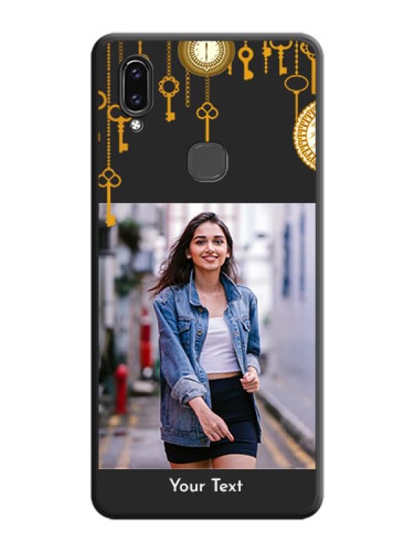 Custom Decorative Design with Text on Space Black Custom Soft Matte Back Cover - Vivo V9 Youth