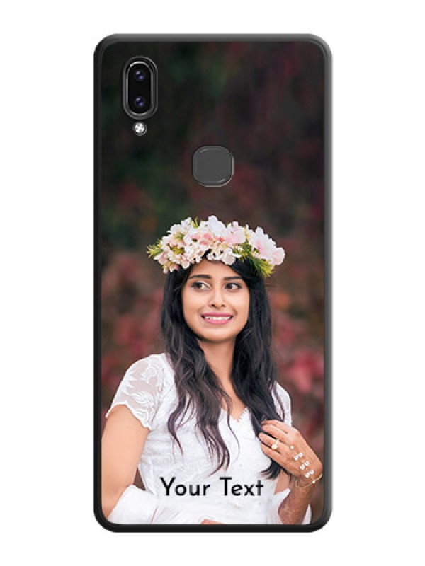 Custom Full Single Pic Upload With Text On Space Black Personalized Soft Matte Phone Covers -Vivo V9 Youth