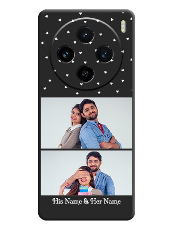 Custom Miniature Love Symbols with Name on Space Black Custom Soft Matte Back Cover - Vivo X100 5G