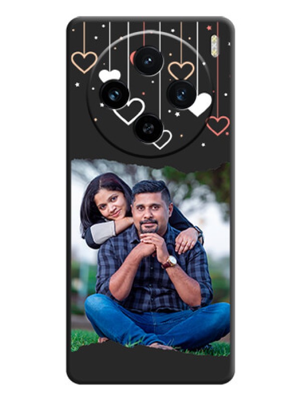 Custom Love Hangings with Splash Wave Picture on Space Black Custom Soft Matte Phone Back Cover - Vivo X100 5G