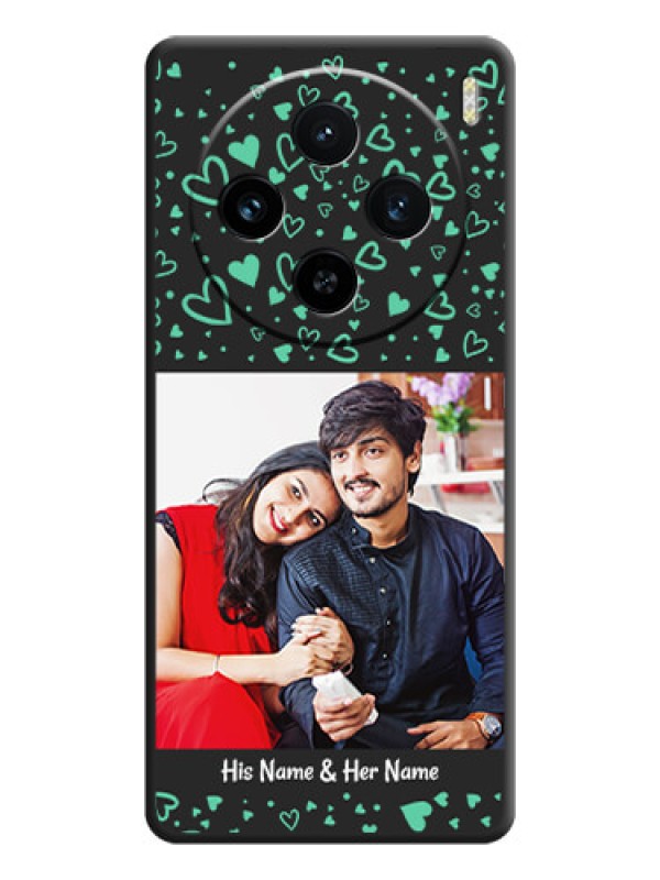 Custom Sea Green Indefinite Love Pattern - Photo on Space Black Soft Matte Mobile Cover - Vivo X100 5G
