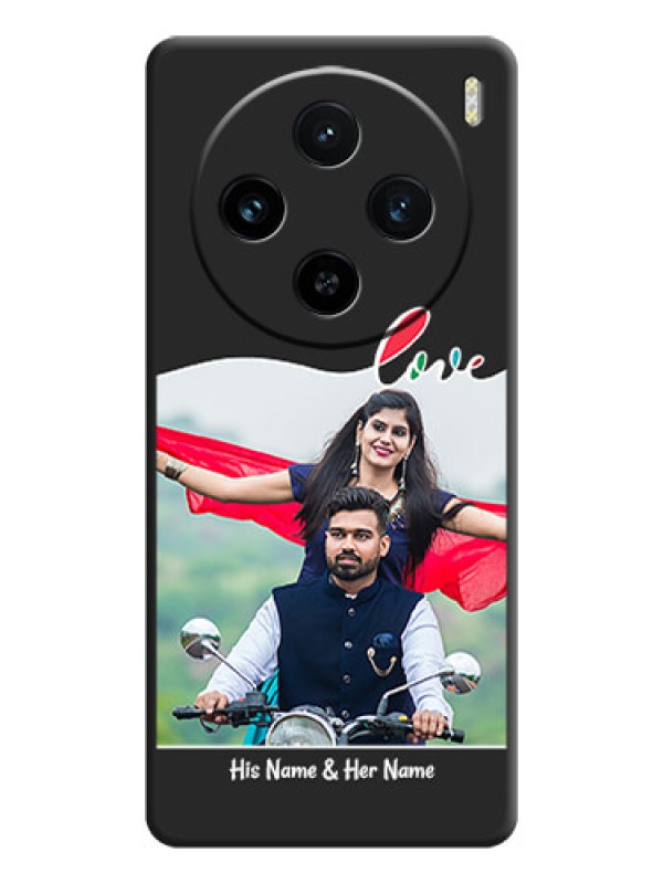 Custom Fall in Love Pattern with Picture - Photo on Space Black Soft Matte Mobile Case - Vivo X100 5G