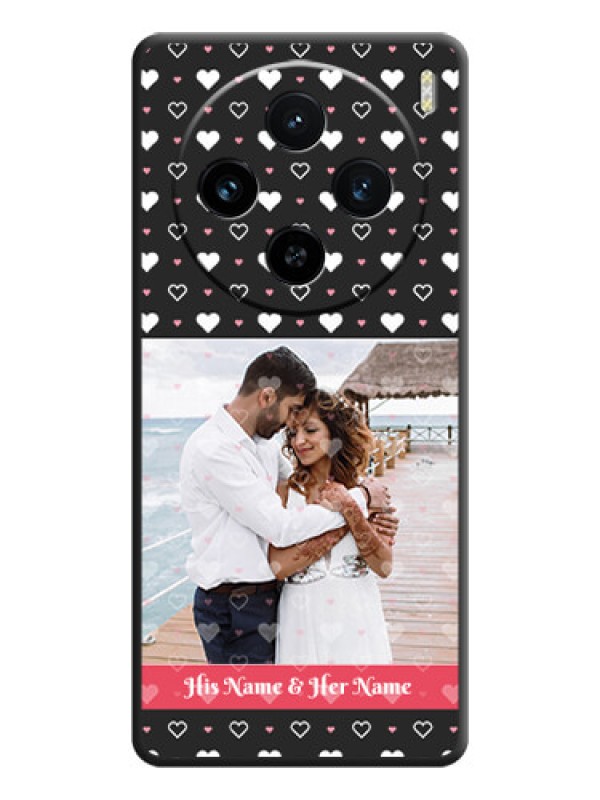 Custom White Color Love Symbols with Text Design - Photo on Space Black Soft Matte Phone Cover - Vivo X100 5G