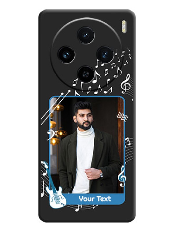 Custom Musical Theme Design with Text - Photo on Space Black Soft Matte Mobile Case - Vivo X100 5G