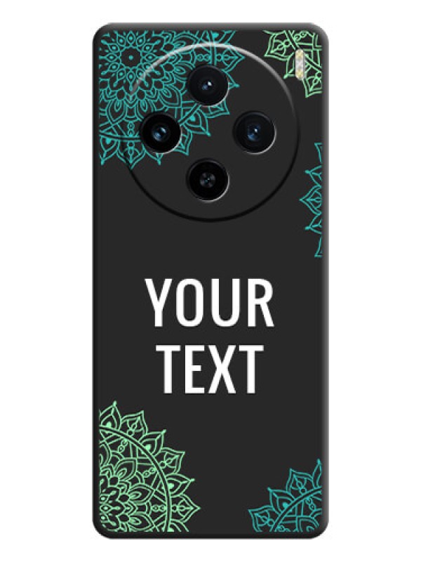 Custom Your Name with Floral Design on Space Black Custom Soft Matte Back Cover - Vivo X100 5G