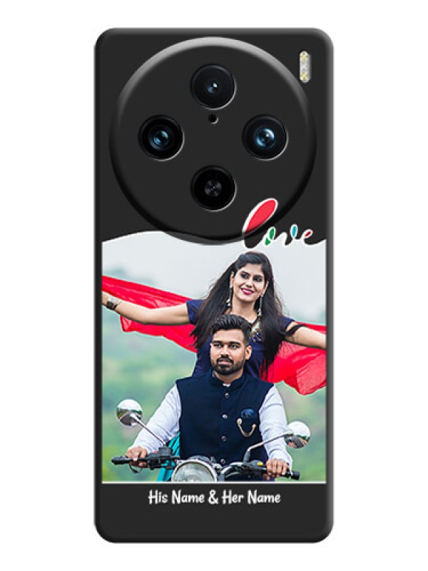Custom Fall in Love Pattern with Picture - Photo on Space Black Soft Matte Mobile Case - Vivo X100 Pro 5G