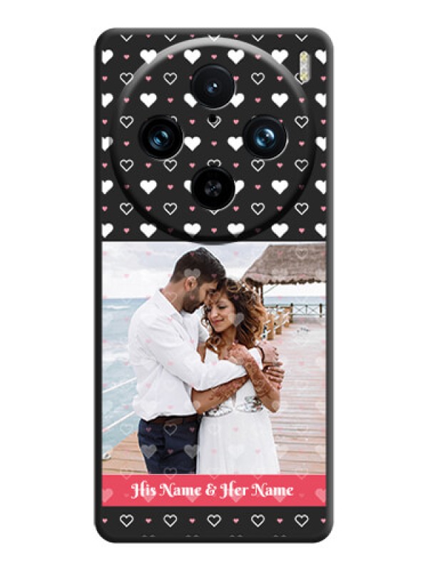 Custom White Color Love Symbols with Text Design - Photo on Space Black Soft Matte Phone Cover - Vivo X100 Pro 5G