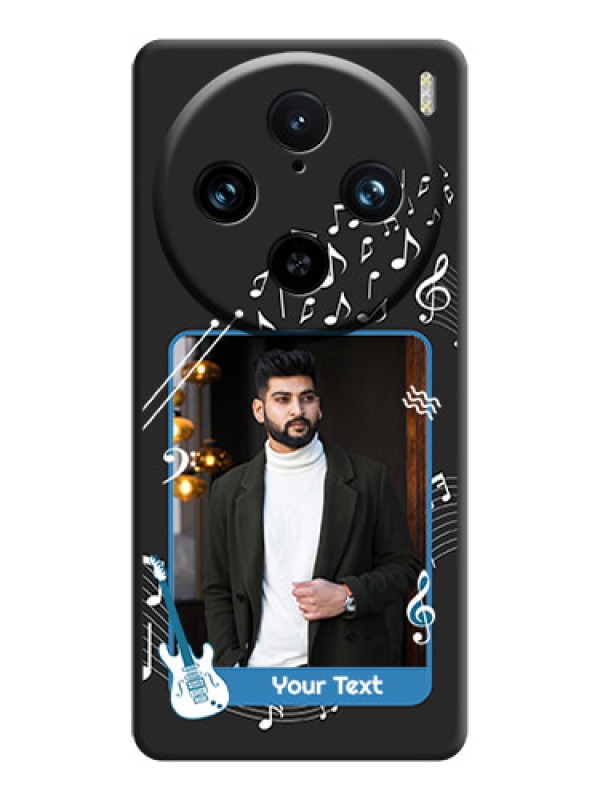 Custom Musical Theme Design with Text - Photo on Space Black Soft Matte Mobile Case - Vivo X100 Pro 5G