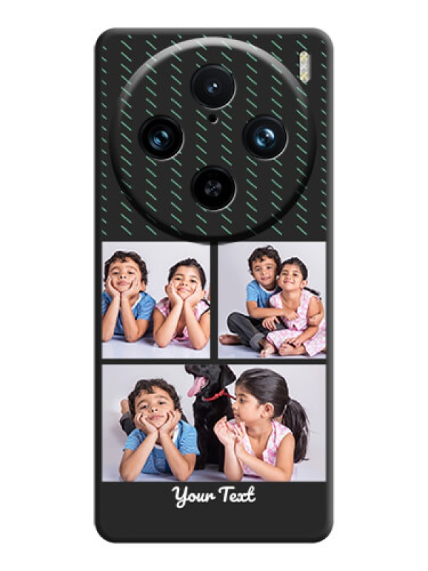 Custom Cross Dotted Pattern with 2 Image Holder on Personalised Space Black Soft Matte Cases - Vivo X100 Pro 5G