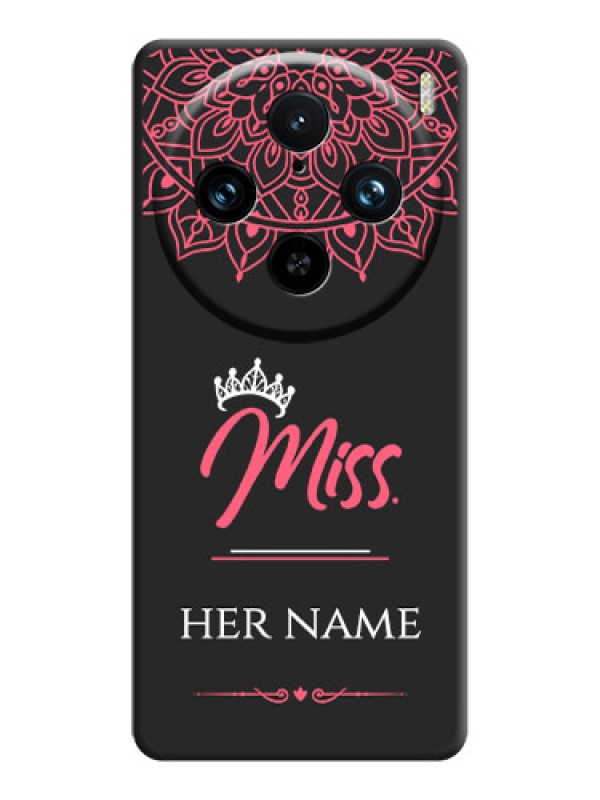 Custom Mrs Name with Floral Design on Space Black Personalized Soft Matte Phone Covers - Vivo X100 Pro 5G