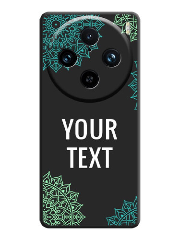 Custom Your Name with Floral Design on Space Black Custom Soft Matte Back Cover - Vivo X100 Pro 5G