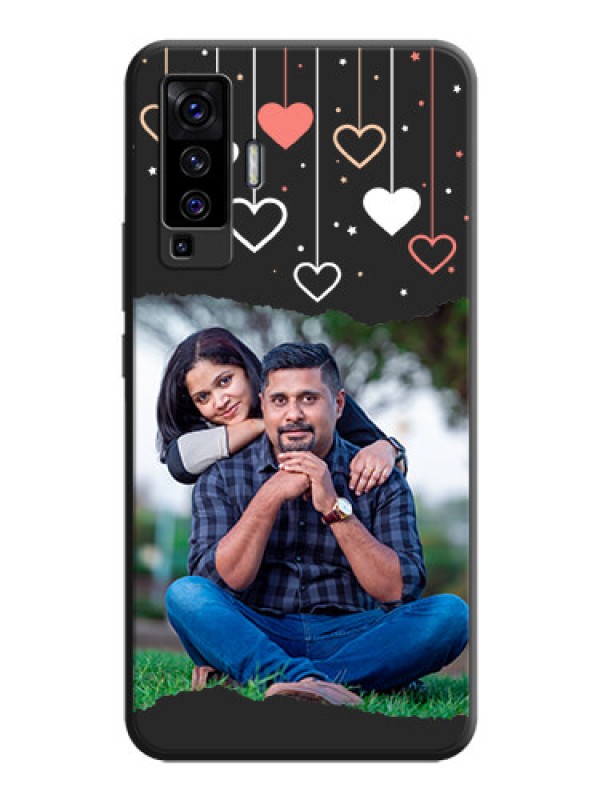 Custom Love Hangings with Splash Wave Picture on Space Black Custom Soft Matte Phone Back Cover - Vivo X50 