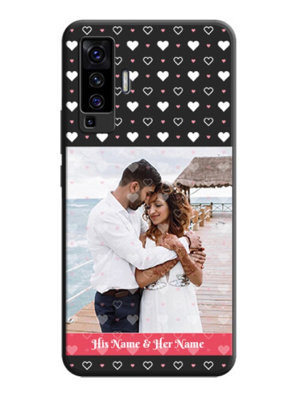 Custom White Color Love Symbols with Text Design - Photo on Space Black Soft Matte Phone Cover - Vivo X50 
