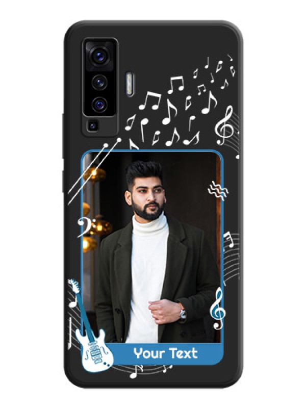 Custom Musical Theme Design with Text - Photo on Space Black Soft Matte Mobile Case - Vivo X50 
