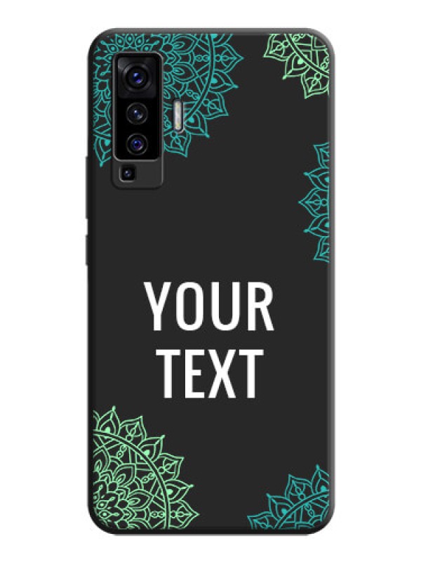Custom Your Name with Floral Design on Space Black Custom Soft Matte Back Cover - Vivo X50 