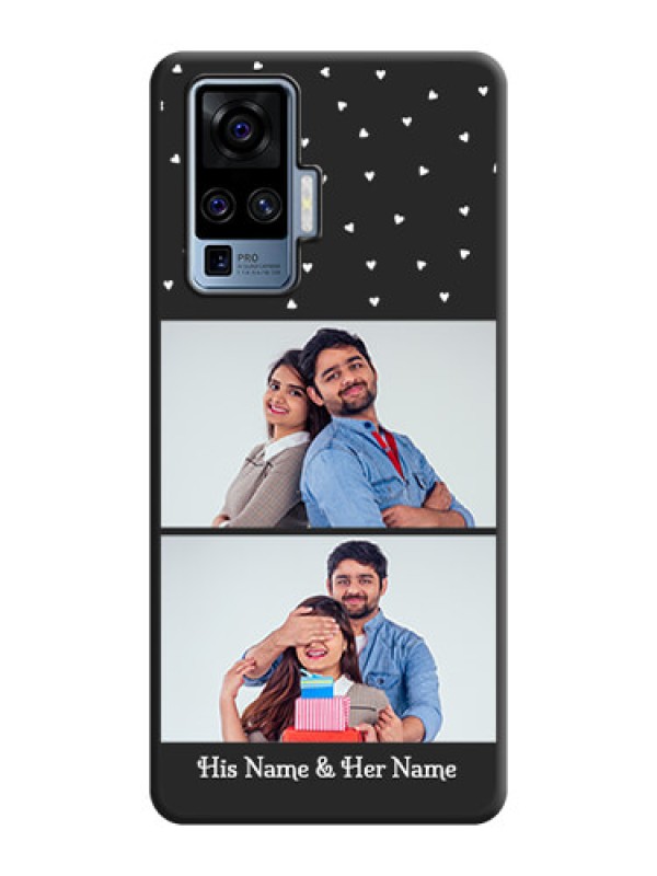Custom Miniature Love Symbols with Name on Space Black Custom Soft Matte Back Cover - Vivo X50 Pro 5G
