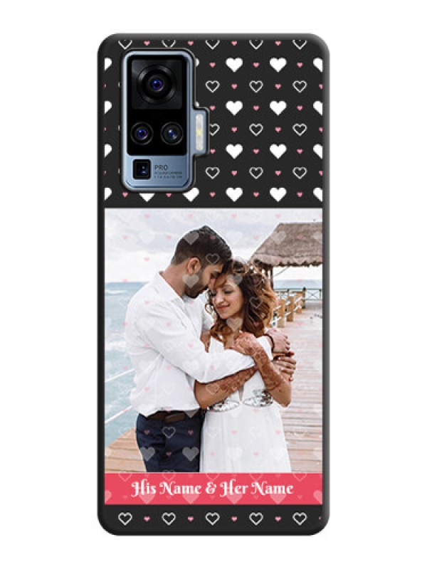 Custom White Color Love Symbols with Text Design - Photo on Space Black Soft Matte Phone Cover - Vivo X50 Pro 5G
