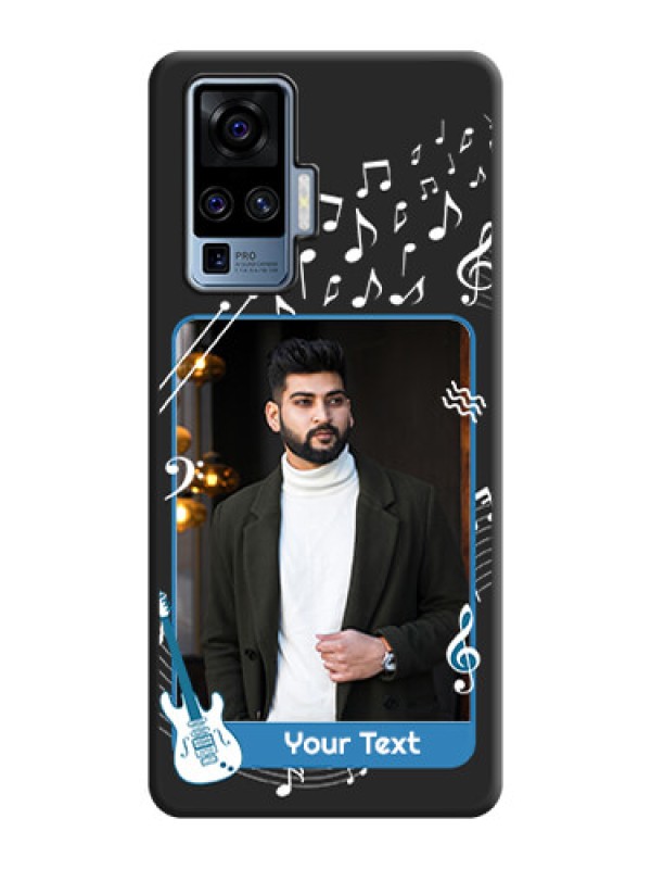 Custom Musical Theme Design with Text - Photo on Space Black Soft Matte Mobile Case - Vivo X50 Pro 5G