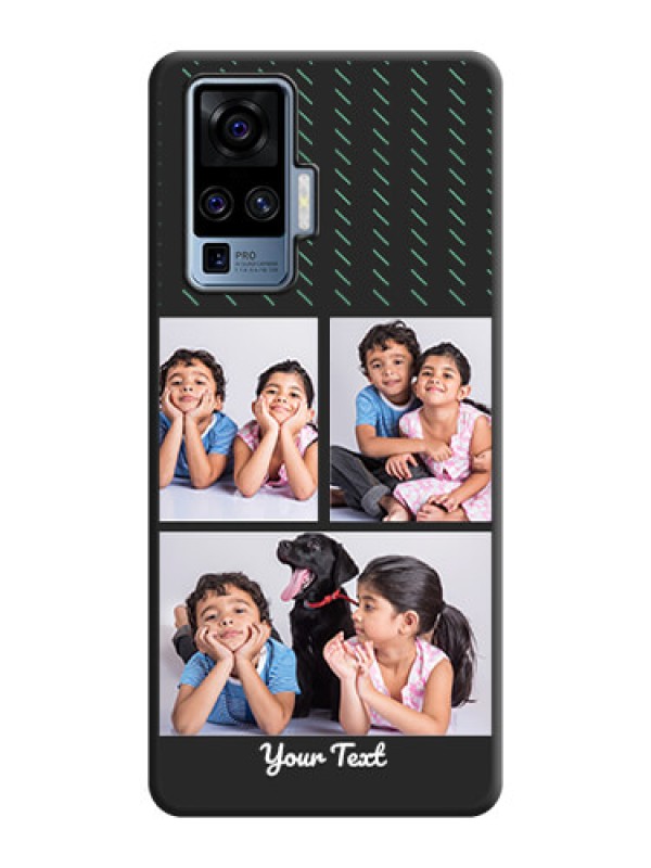 Custom Cross Dotted Pattern with 2 Image Holder  on Personalised Space Black Soft Matte Cases - Vivo X50 Pro 5G