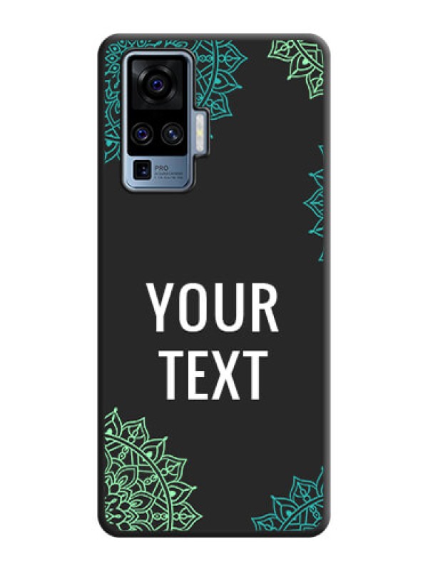 Custom Your Name with Floral Design on Space Black Custom Soft Matte Back Cover - Vivo X50 Pro 5G