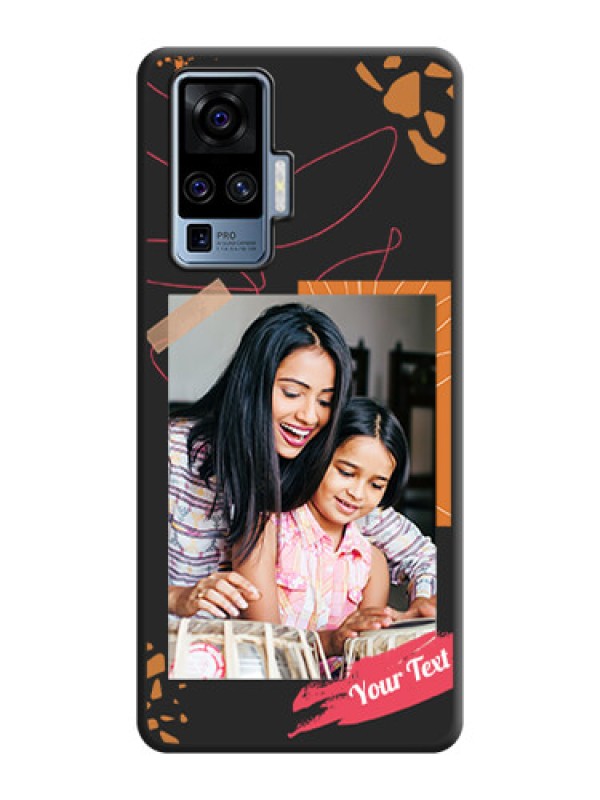 Custom Orange Photo Frame on Space Black Custom Soft Matte Phone Back Cover - Vivo X50 Pro 5G