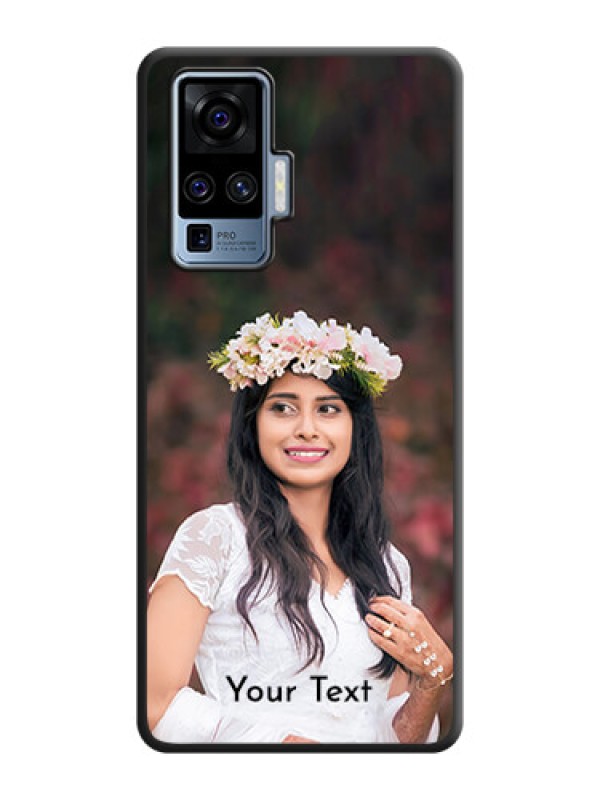 Custom Full Single Pic Upload With Text On Space Black Personalized Soft Matte Phone Covers -Vivo X50 Pro 5G