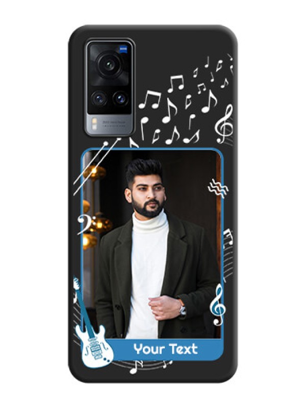 Custom Musical Theme Design with Text on Photo on Space Black Soft Matte Mobile Case - Vivo X60