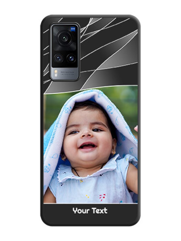 Custom Mixed Wave Lines on Photo on Space Black Soft Matte Mobile Cover - Vivo X60