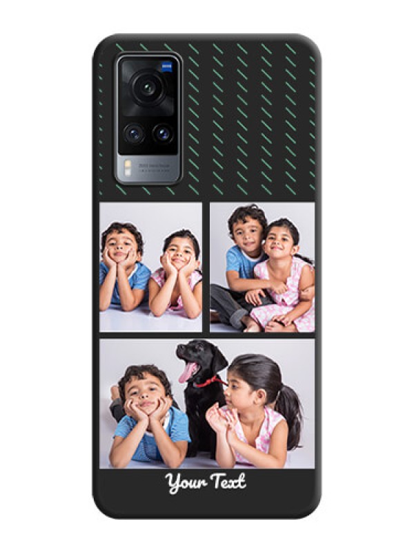 Custom Cross Dotted Pattern with 2 Image Holder  on Personalised Space Black Soft Matte Cases - Vivo X60