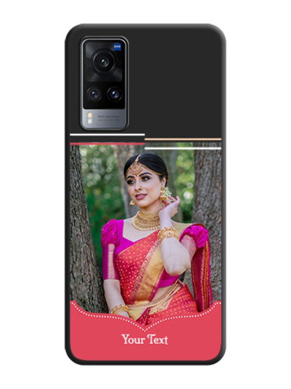 Custom Classic Plain Design with Name on Photo on Space Black Soft Matte Phone Cover - Vivo X60