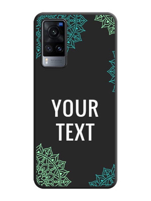 Custom Your Name with Floral Design on Space Black Custom Soft Matte Back Cover - Vivo X60