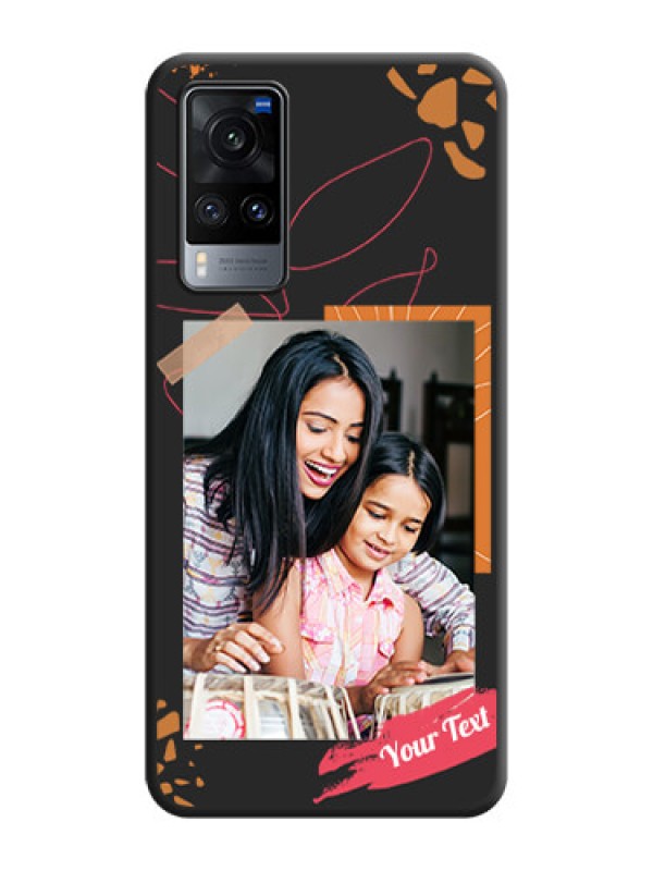 Custom Orange Photo Frame on Space Black Custom Soft Matte Phone Back Cover - Vivo X60