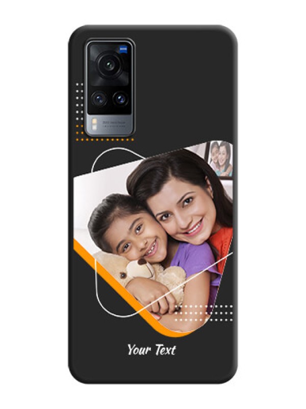 Custom Yellow Triangle on Photo on Space Black Soft Matte Phone Cover - Vivo X60