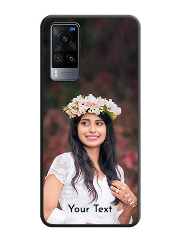 Custom Full Single Pic Upload With Text On Space Black Personalized Soft Matte Phone Covers -Vivo X60 5G