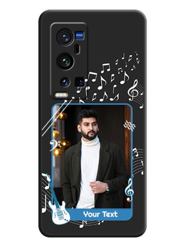 Custom Musical Theme Design with Text on Photo on Space Black Soft Matte Mobile Case - Vivo X60 Pro Plus