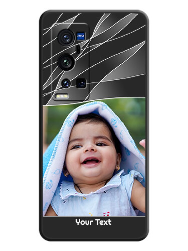 Custom Mixed Wave Lines on Photo on Space Black Soft Matte Mobile Cover - Vivo X60 Pro Plus