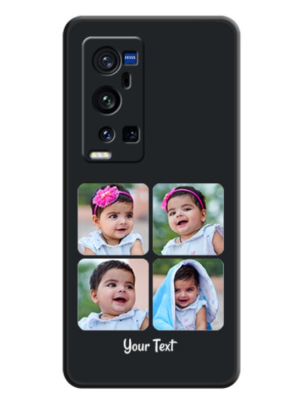 Custom Floral Art with 6 Image Holder on Photo on Space Black Soft Matte Mobile Case - Vivo X60 Pro Plus