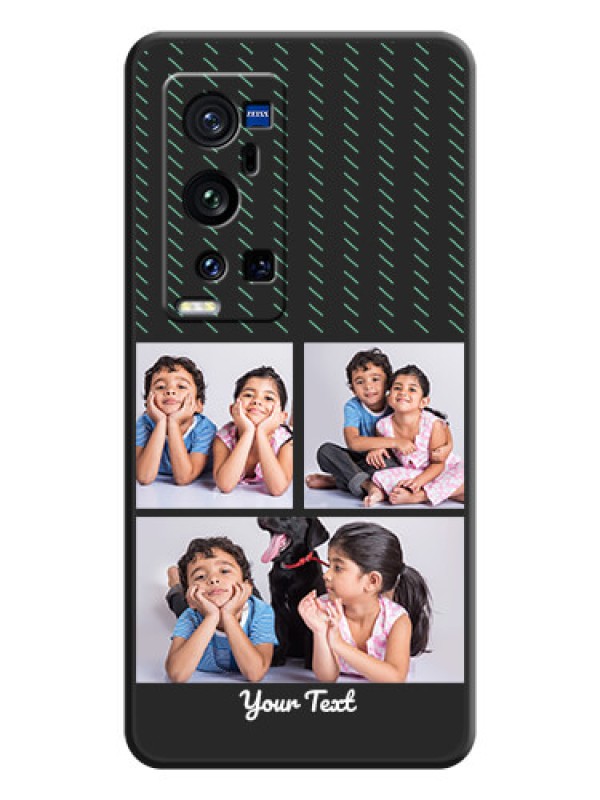 Custom Cross Dotted Pattern with 2 Image Holder  on Personalised Space Black Soft Matte Cases - Vivo X60 Pro Plus