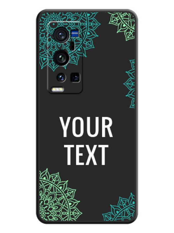 Custom Your Name with Floral Design on Space Black Custom Soft Matte Back Cover - Vivo X60 Pro Plus