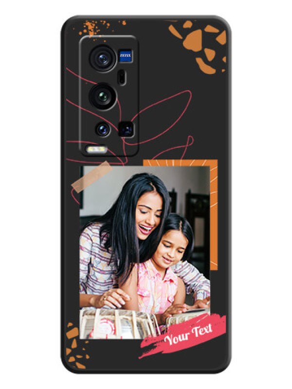 Custom Orange Photo Frame on Space Black Custom Soft Matte Phone Back Cover - Vivo X60 Pro Plus