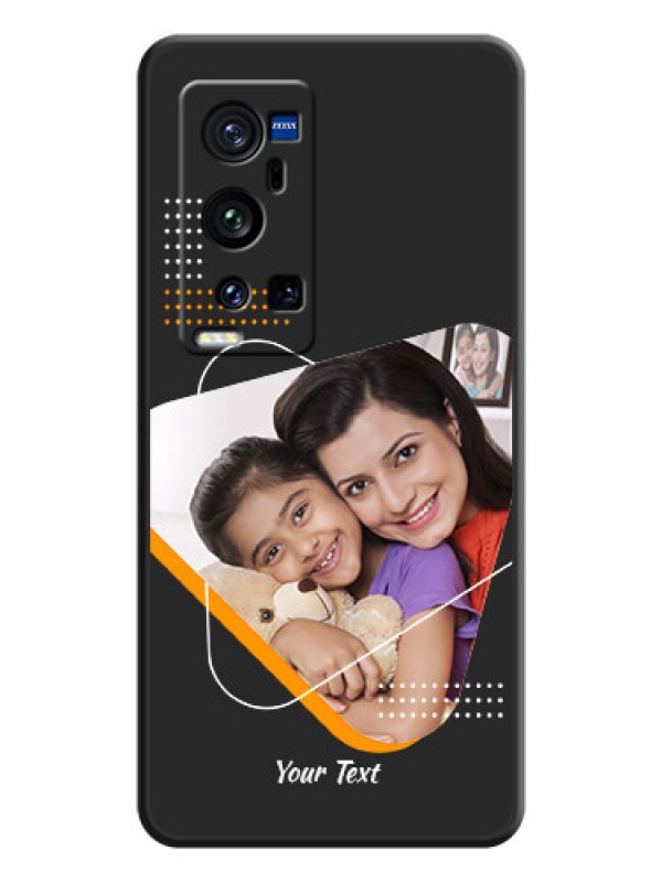 Custom Yellow Triangle on Photo on Space Black Soft Matte Phone Cover - Vivo X60 Pro Plus