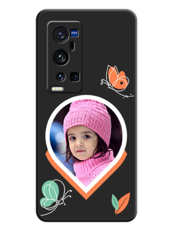 Custom Upload Pic With Simple Butterly Design On Space Black Personalized Soft Matte Phone Covers -Vivo X60 Pro Plus 5G