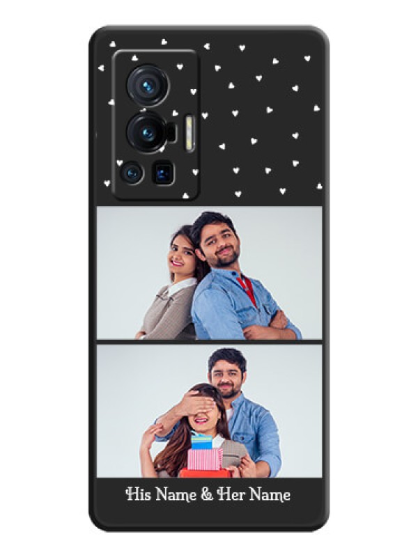 Custom Miniature Love Symbols with Name on Space Black Custom Soft Matte Back Cover - Vivo X70 Pro 5G