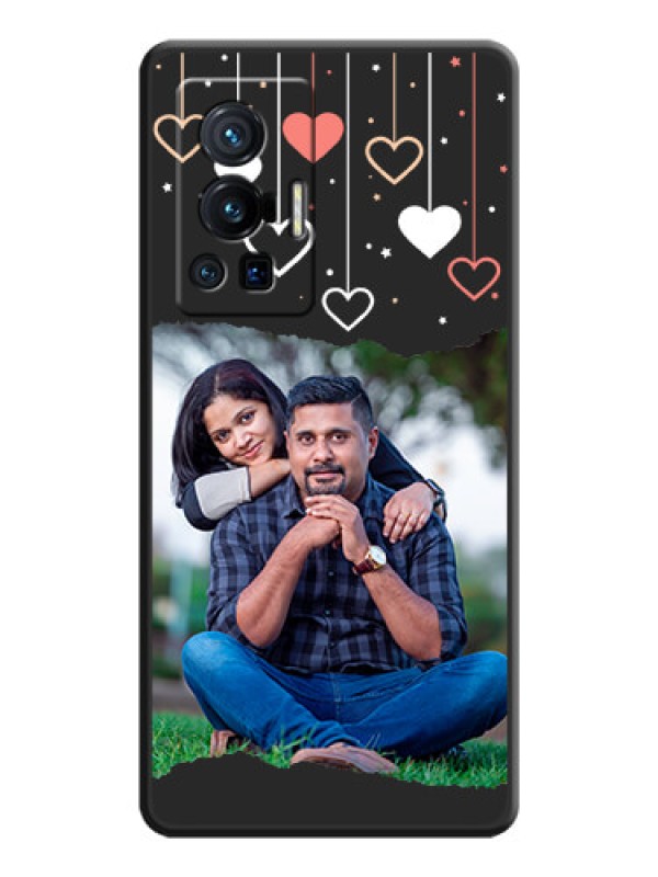 Custom Love Hangings with Splash Wave Picture on Space Black Custom Soft Matte Phone Back Cover - Vivo X70 Pro 5G